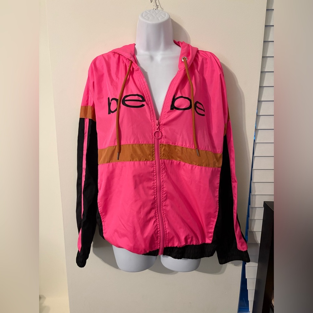 Vintage Bebe Pink and Black Hooded Jacket Y2K special!!